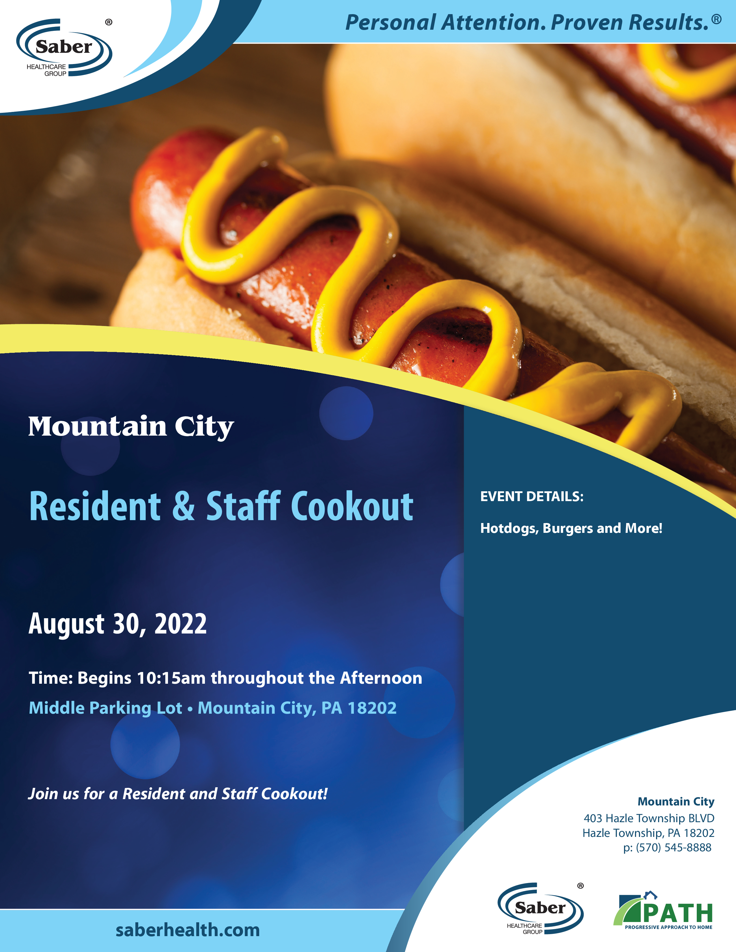 a mountain city flyer for the 8/30 cookout